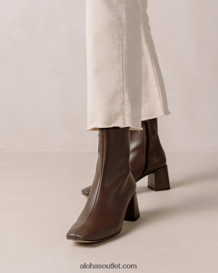 mulheres aquarela - botas de couro vegan marrom escuro Alohas 4P88ZX133 marrom escuro