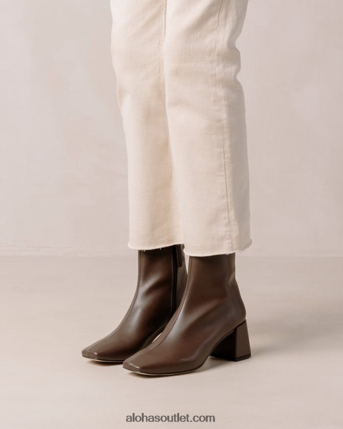 mulheres aquarela - botas de couro vegan marrom escuro Alohas 4P88ZX133 marrom escuro