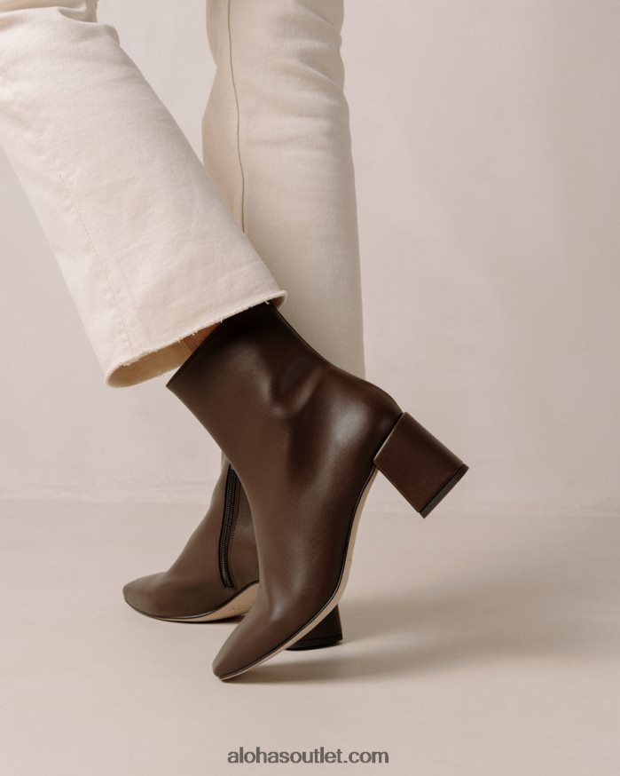 mulheres aquarela - botas de couro vegan marrom escuro Alohas 4P88ZX133 marrom escuro