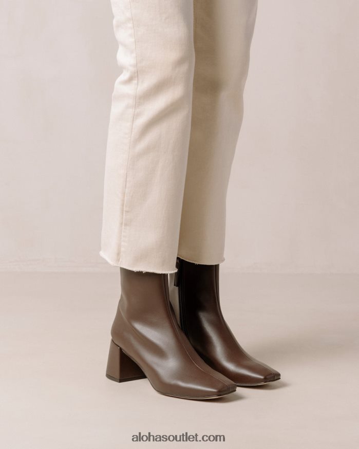 mulheres aquarela - botas de couro vegan marrom escuro Alohas 4P88ZX133 marrom escuro