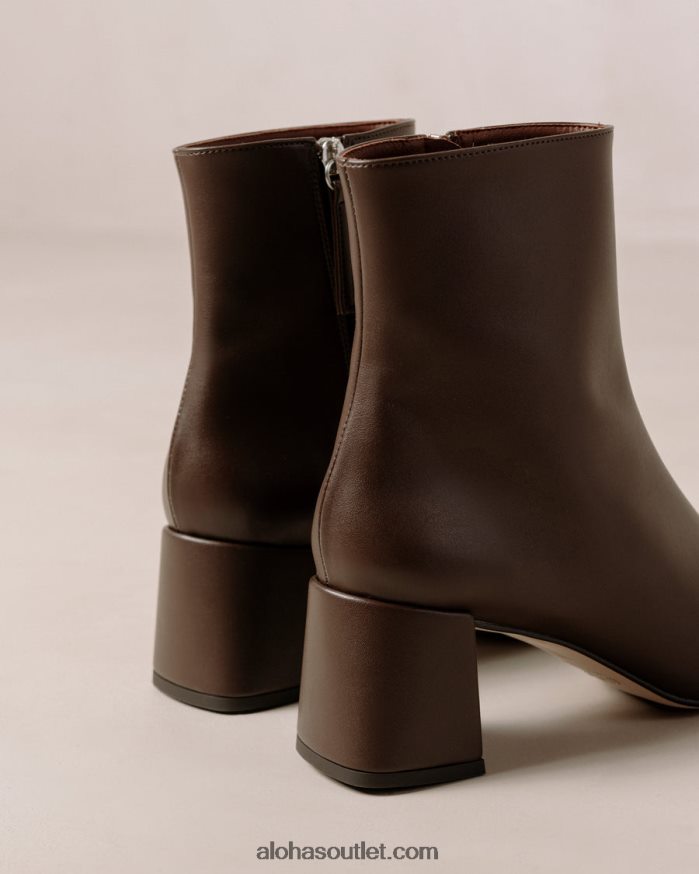 mulheres aquarela - botas de couro vegan marrom escuro Alohas 4P88ZX133 marrom escuro