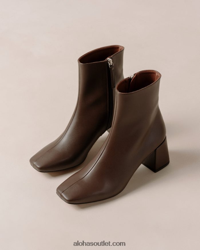 mulheres aquarela - botas de couro vegan marrom escuro Alohas 4P88ZX133 marrom escuro