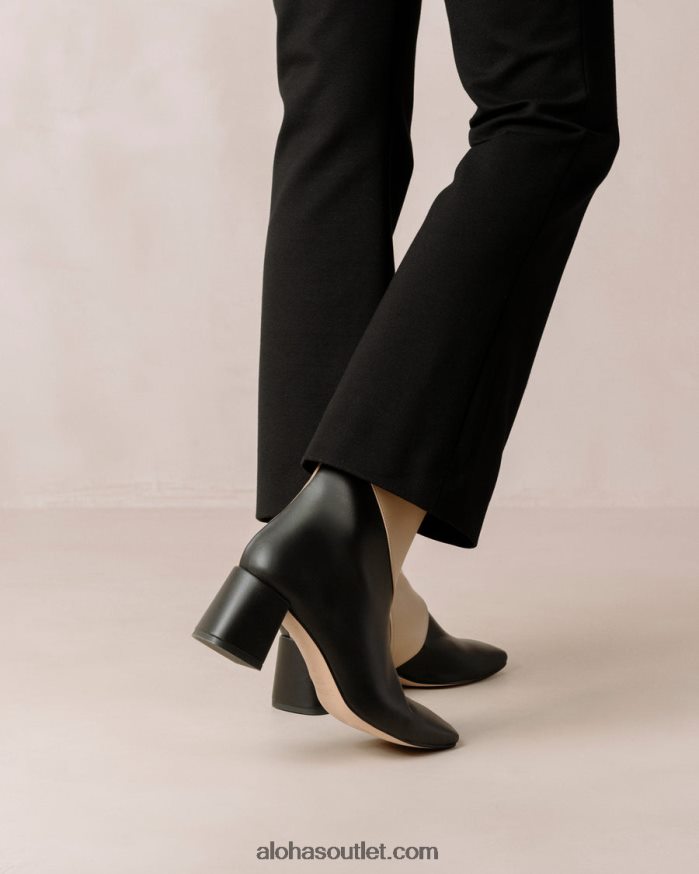 mulheres aquarela - botas de couro vegan preto e bege Alohas 4P88ZX131 preto tahini bege