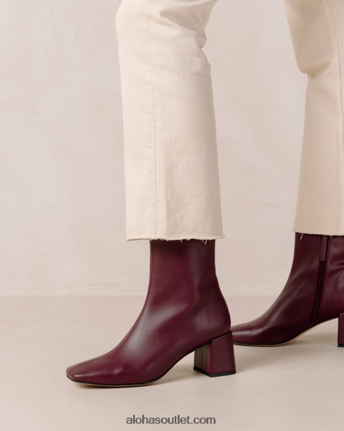 mulheres aquarela - botas roxas de couro vegano Alohas 4P88ZX136 beterraba