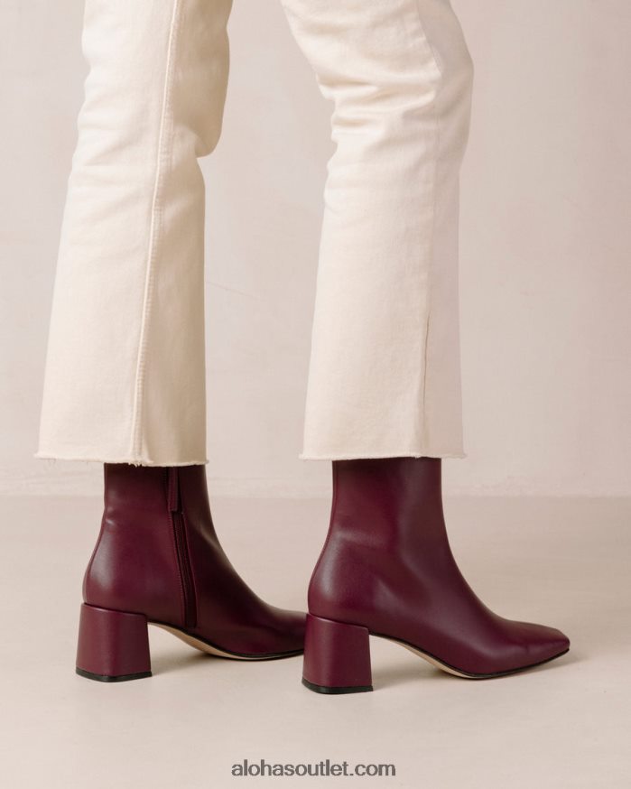 mulheres aquarela - botas roxas de couro vegano Alohas 4P88ZX136 beterraba