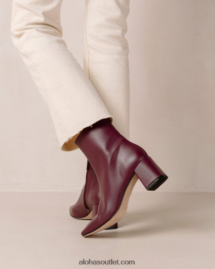 mulheres aquarela - botas roxas de couro vegano Alohas 4P88ZX136 beterraba
