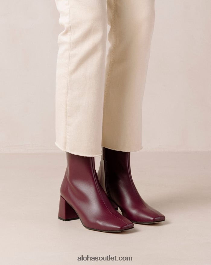 mulheres aquarela - botas roxas de couro vegano Alohas 4P88ZX136 beterraba