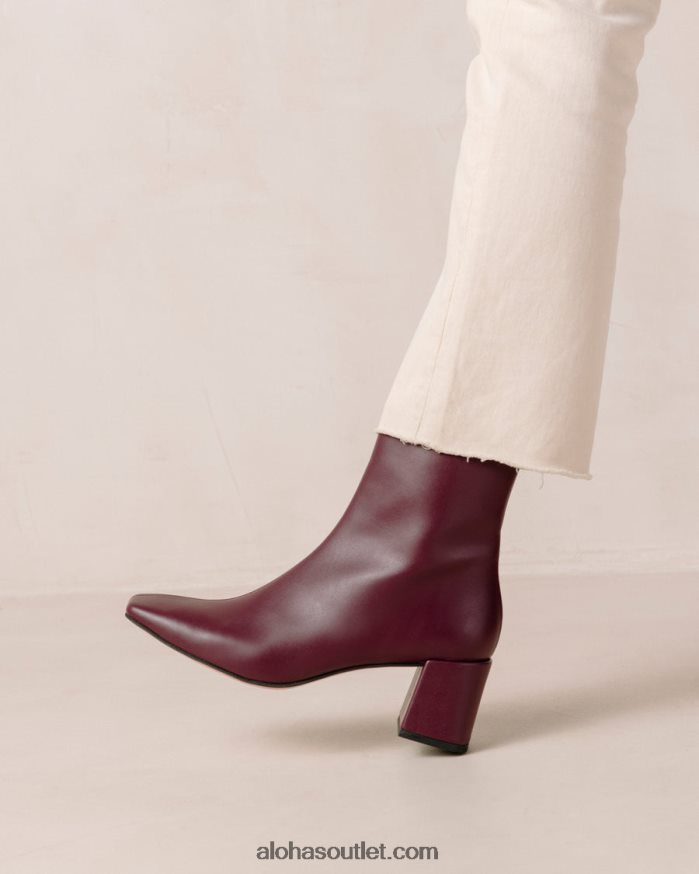 mulheres aquarela - botas roxas de couro vegano Alohas 4P88ZX136 beterraba
