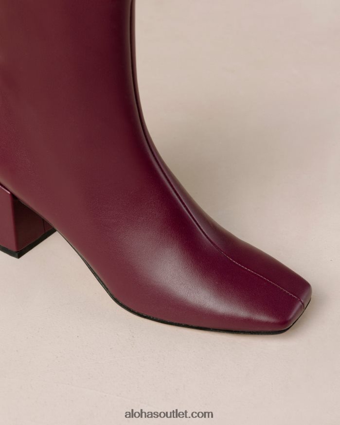 mulheres aquarela - botas roxas de couro vegano Alohas 4P88ZX136 beterraba