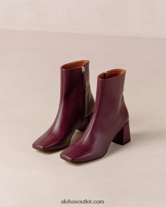 mulheres aquarela - botas roxas de couro vegano Alohas 4P88ZX136 beterraba