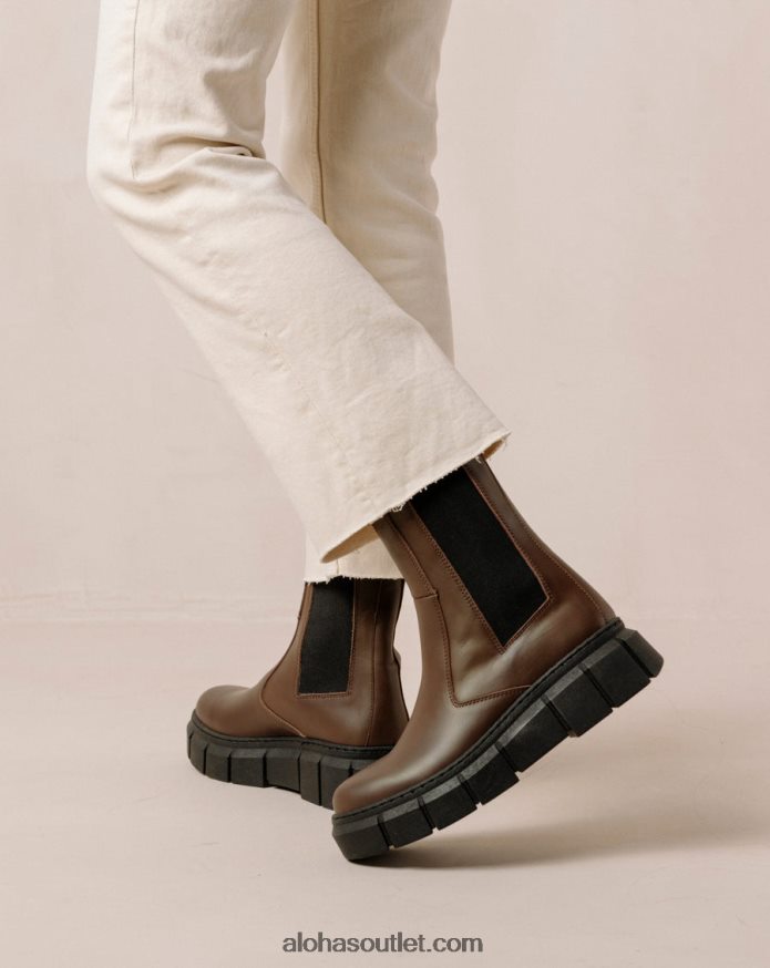 mulheres armadura - botas de couro marrom Alohas 4P88ZX559 marrom café