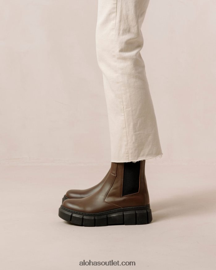 mulheres armadura - botas de couro marrom Alohas 4P88ZX559 marrom café