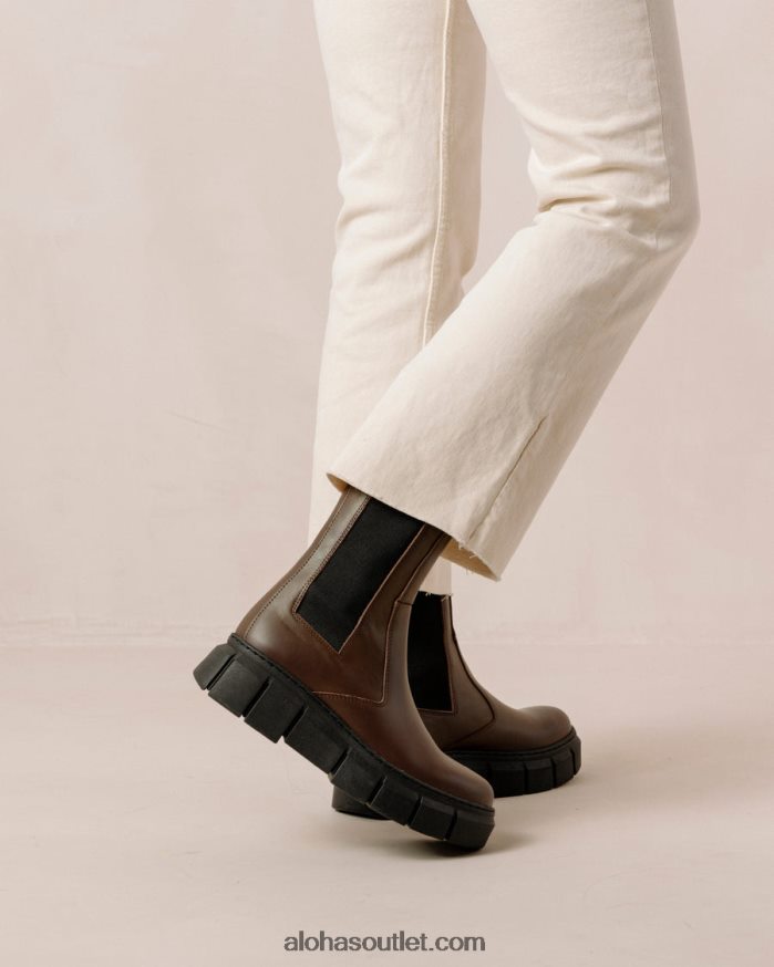 mulheres armadura - botas de couro marrom Alohas 4P88ZX559 marrom café