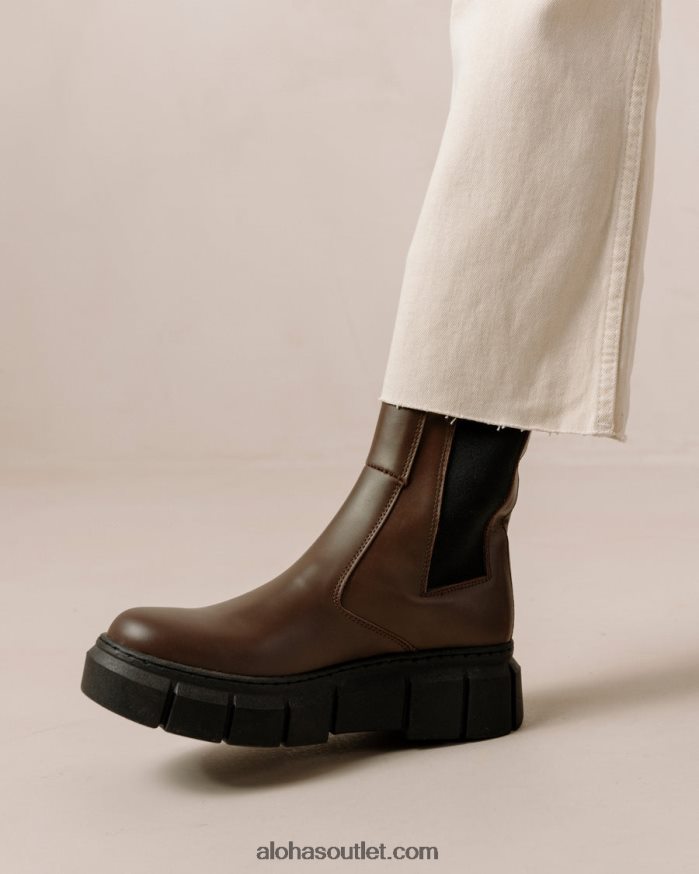 mulheres armadura - botas de couro marrom Alohas 4P88ZX559 marrom café