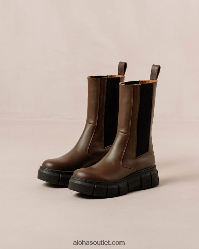 mulheres armadura - botas de couro marrom Alohas 4P88ZX559 marrom café