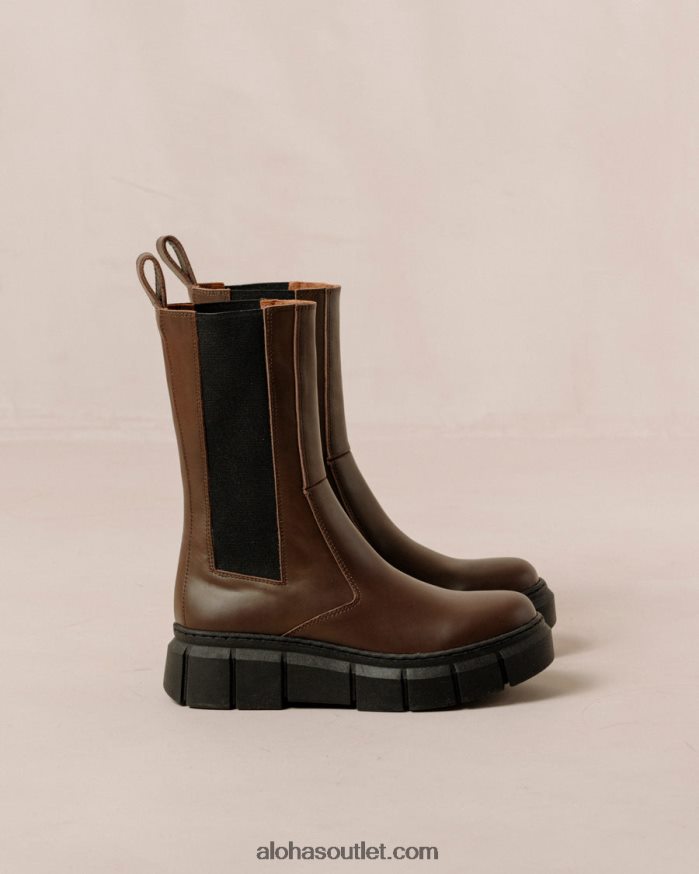 mulheres armadura - botas de couro marrom Alohas 4P88ZX559 marrom café