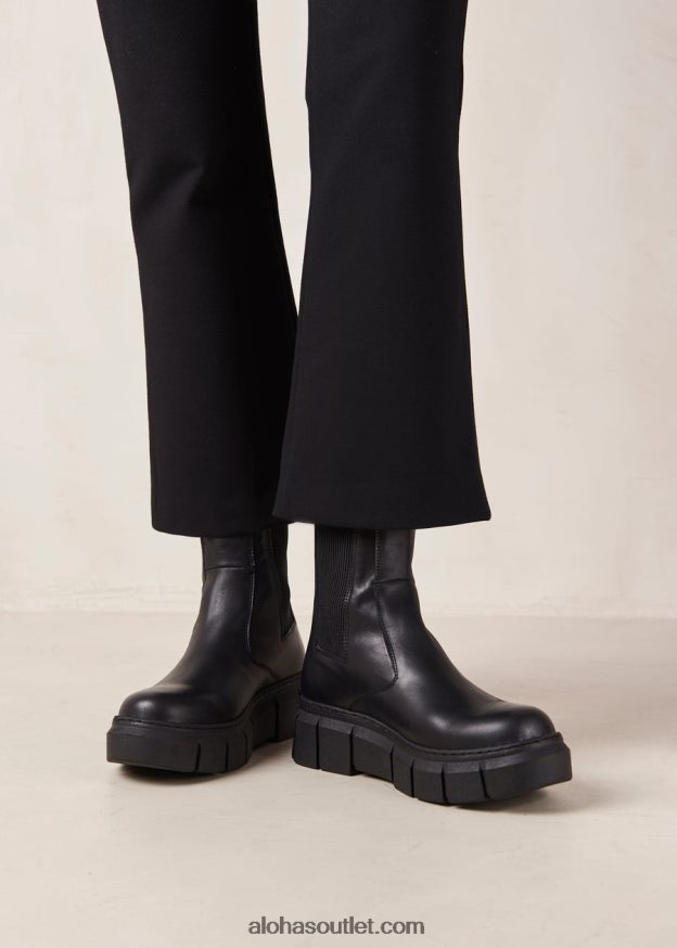 mulheres armadura - botas de couro preto Alohas 4P88ZX210 preto