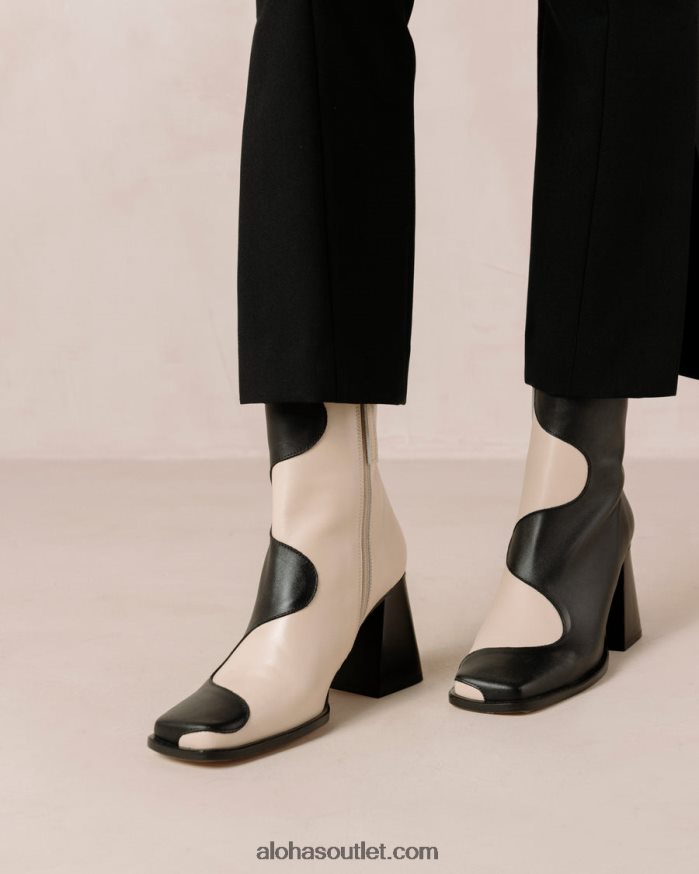 mulheres blair - botas de couro preto e branco Alohas 4P88ZX9 creme preto