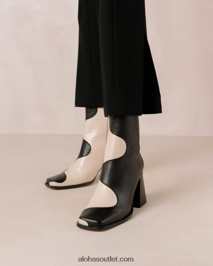mulheres blair - botas de couro preto e branco Alohas 4P88ZX9 creme preto