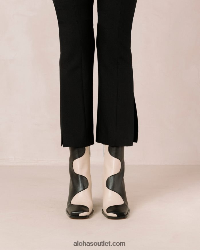 mulheres blair - botas de couro preto e branco Alohas 4P88ZX9 creme preto