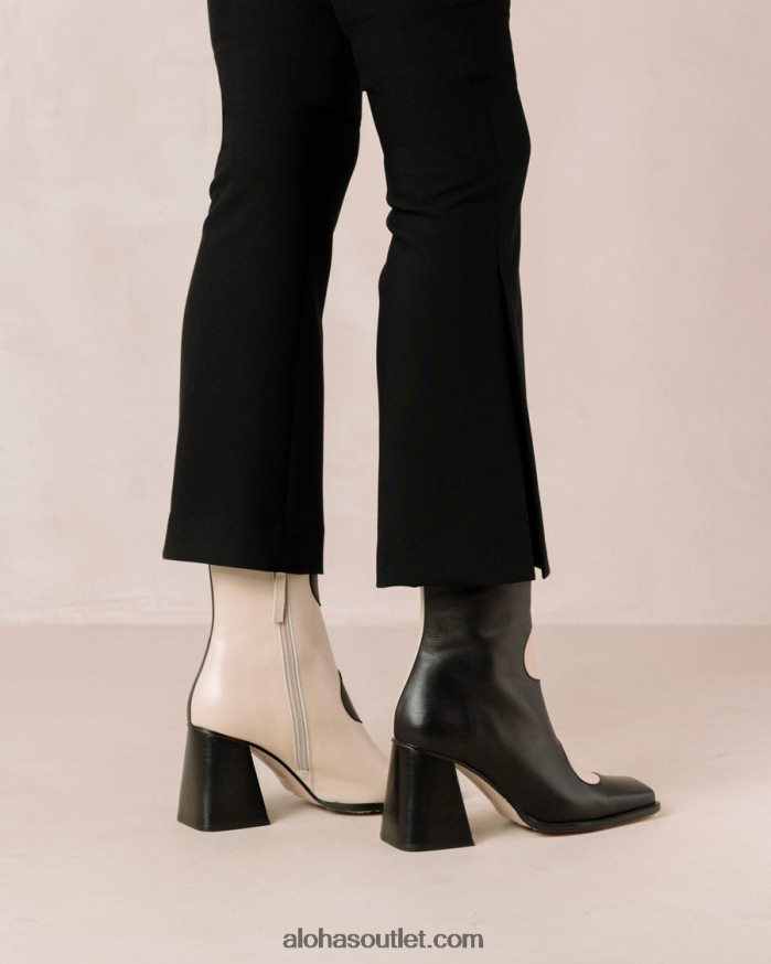 mulheres blair - botas de couro preto e branco Alohas 4P88ZX9 creme preto