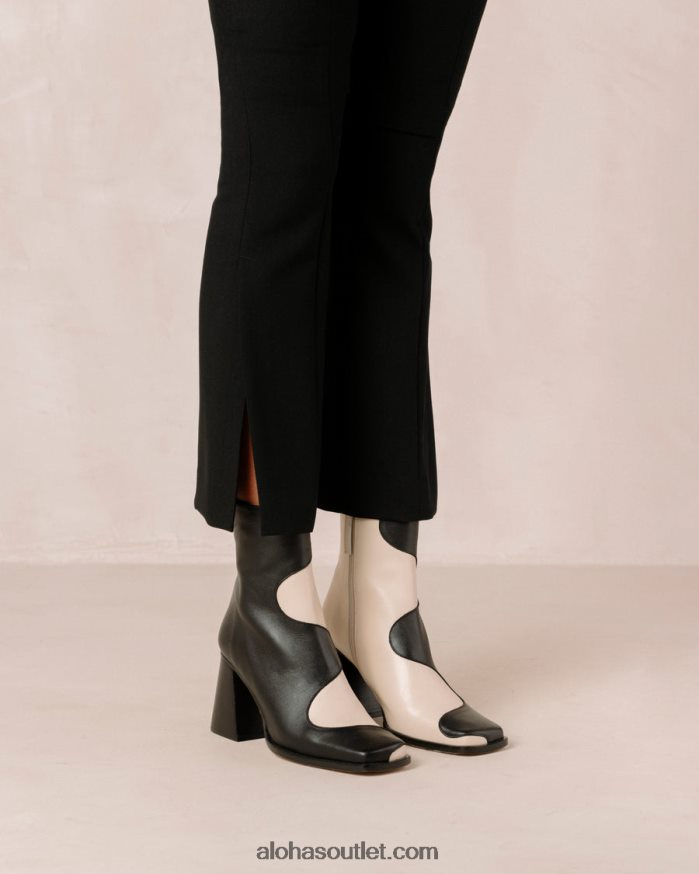 mulheres blair - botas de couro preto e branco Alohas 4P88ZX9 creme preto
