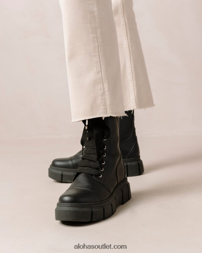 mulheres can can - bota preta de couro vegano Alohas 4P88ZX282 preto