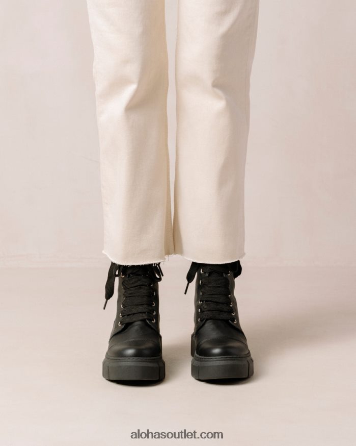 mulheres can can - bota preta de couro vegano Alohas 4P88ZX282 preto