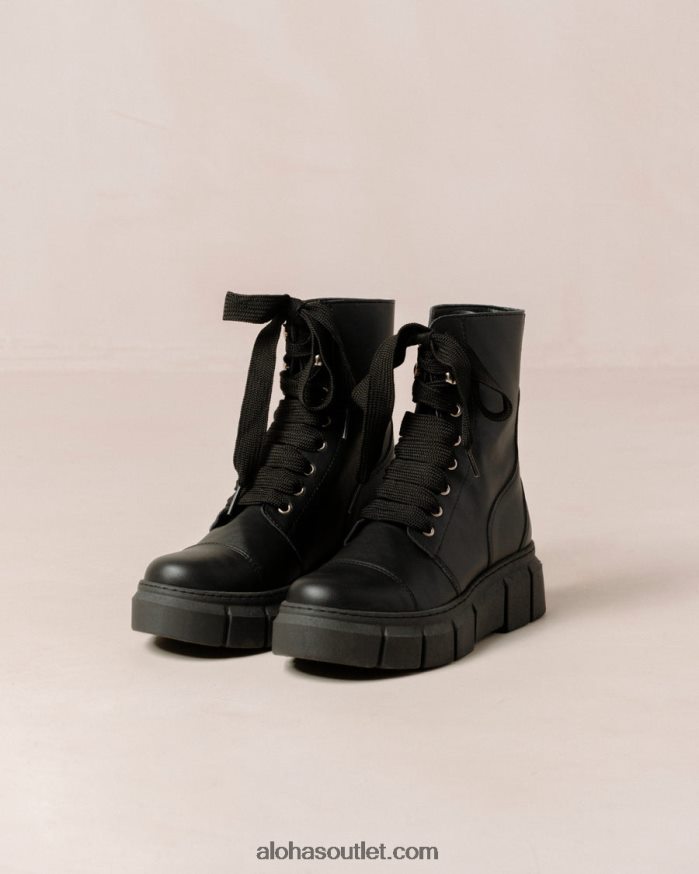 mulheres can can - bota preta de couro vegano Alohas 4P88ZX282 preto