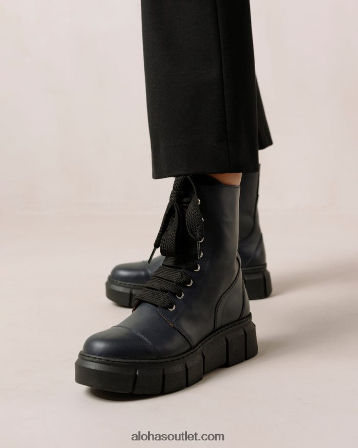 mulheres can can - botas de couro azul Alohas 4P88ZX280 azul lazúli