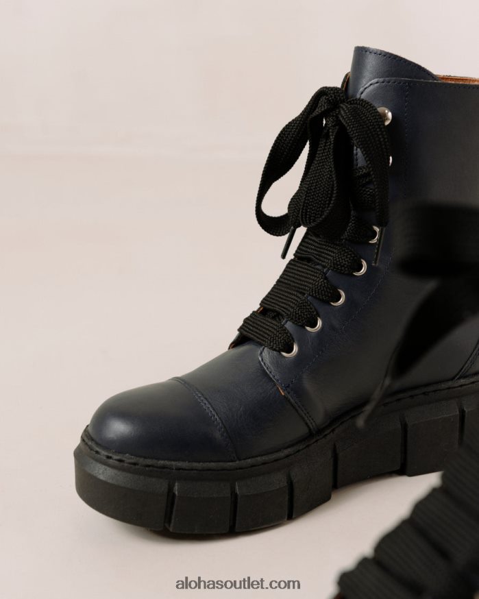 mulheres can can - botas de couro azul Alohas 4P88ZX280 azul lazúli