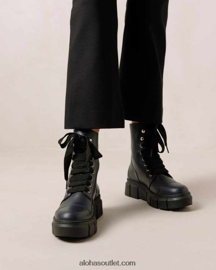 mulheres can can - botas de couro azul Alohas 4P88ZX280 azul lazúli