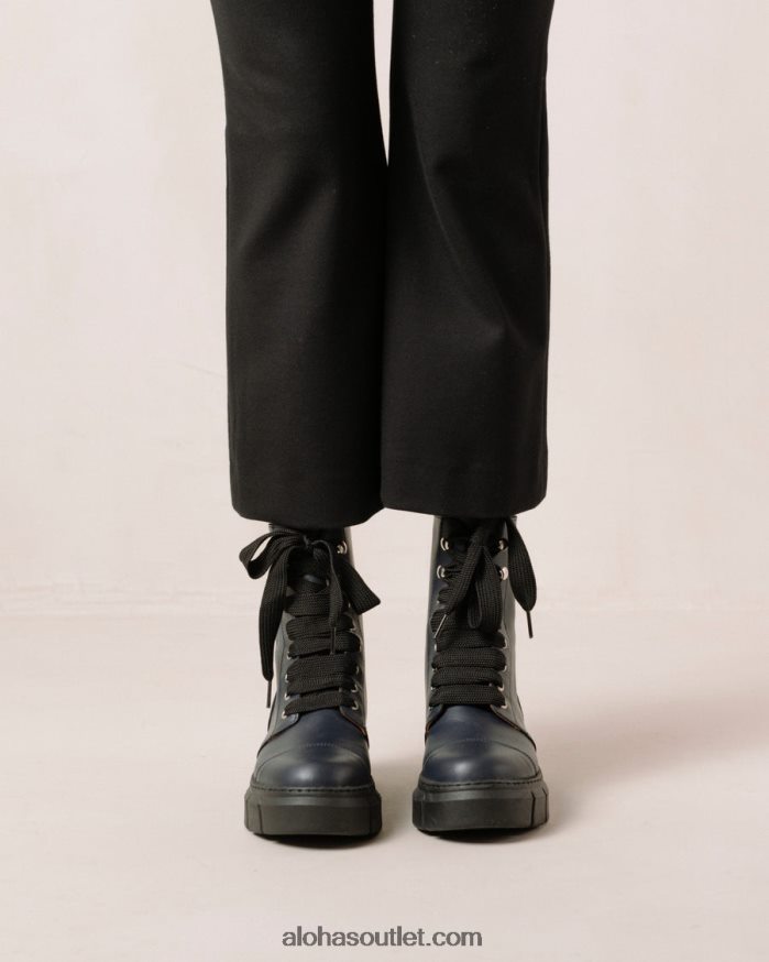mulheres can can - botas de couro azul Alohas 4P88ZX280 azul lazúli