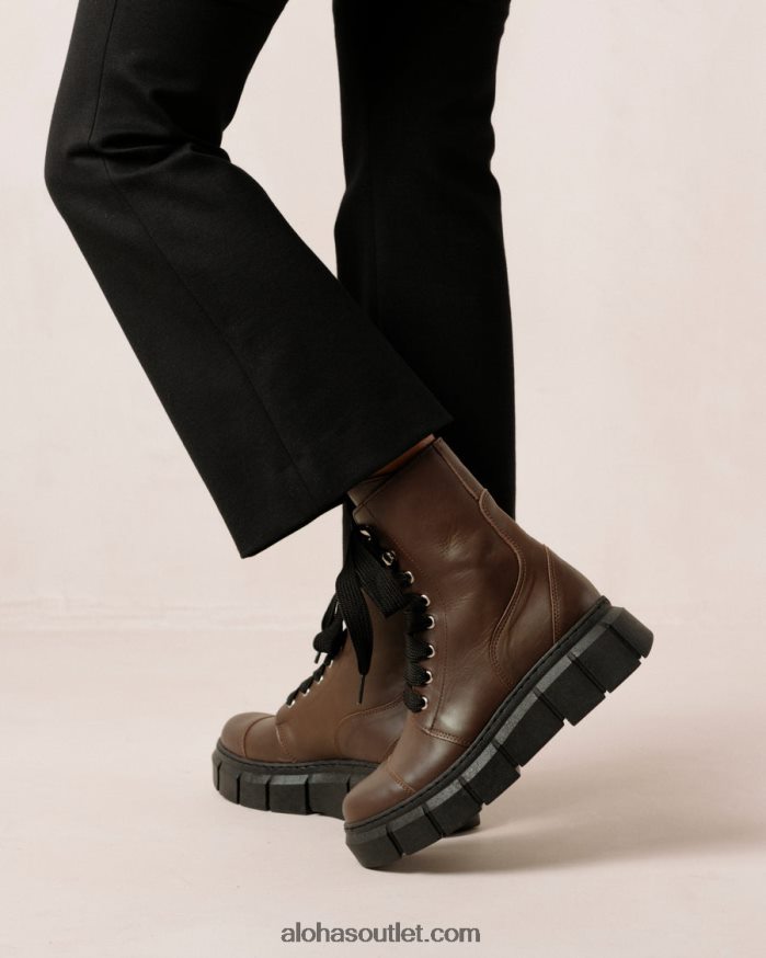 mulheres can can - botas de couro marrom Alohas 4P88ZX281 marrom café