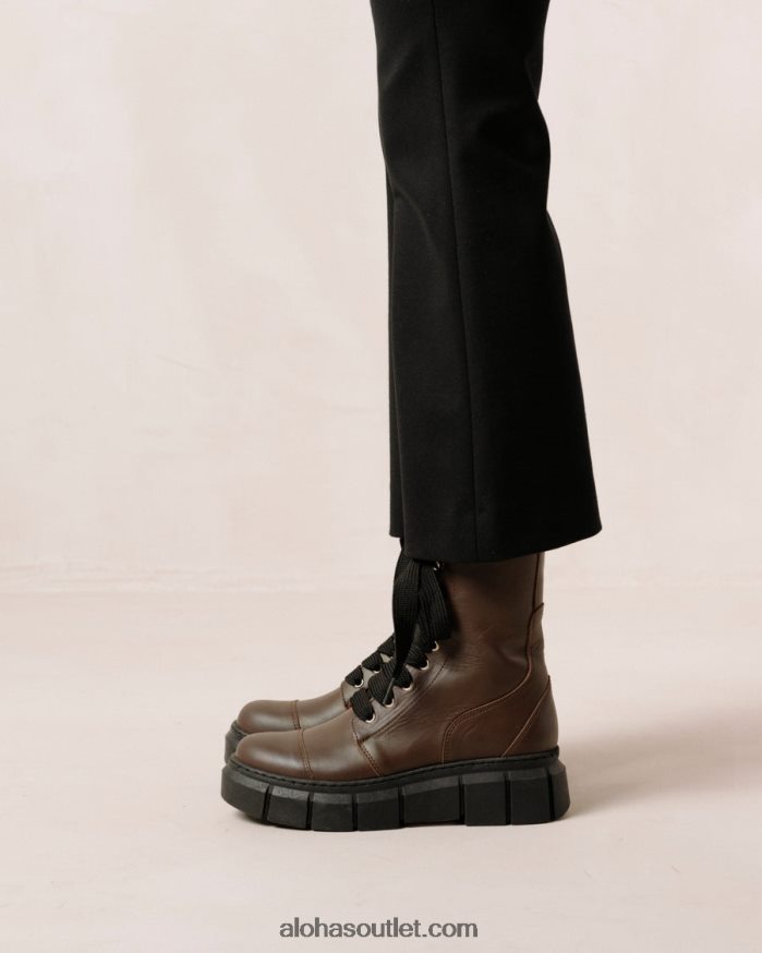 mulheres can can - botas de couro marrom Alohas 4P88ZX281 marrom café