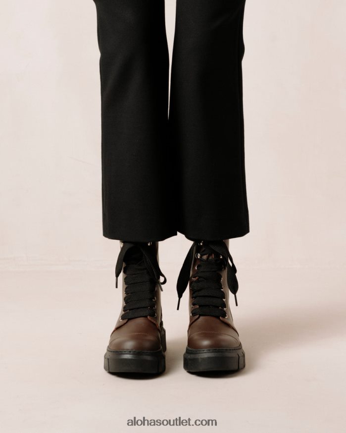 mulheres can can - botas de couro marrom Alohas 4P88ZX281 marrom café