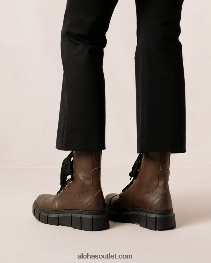mulheres can can - botas de couro marrom Alohas 4P88ZX281 marrom café