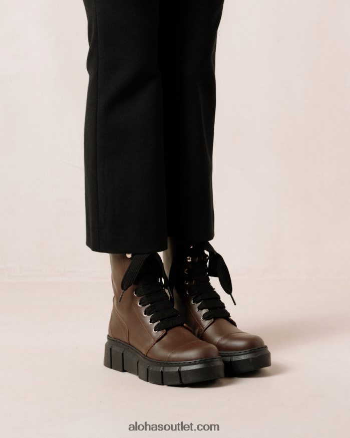 mulheres can can - botas de couro marrom Alohas 4P88ZX281 marrom café