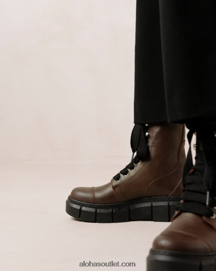 mulheres can can - botas de couro marrom Alohas 4P88ZX281 marrom café