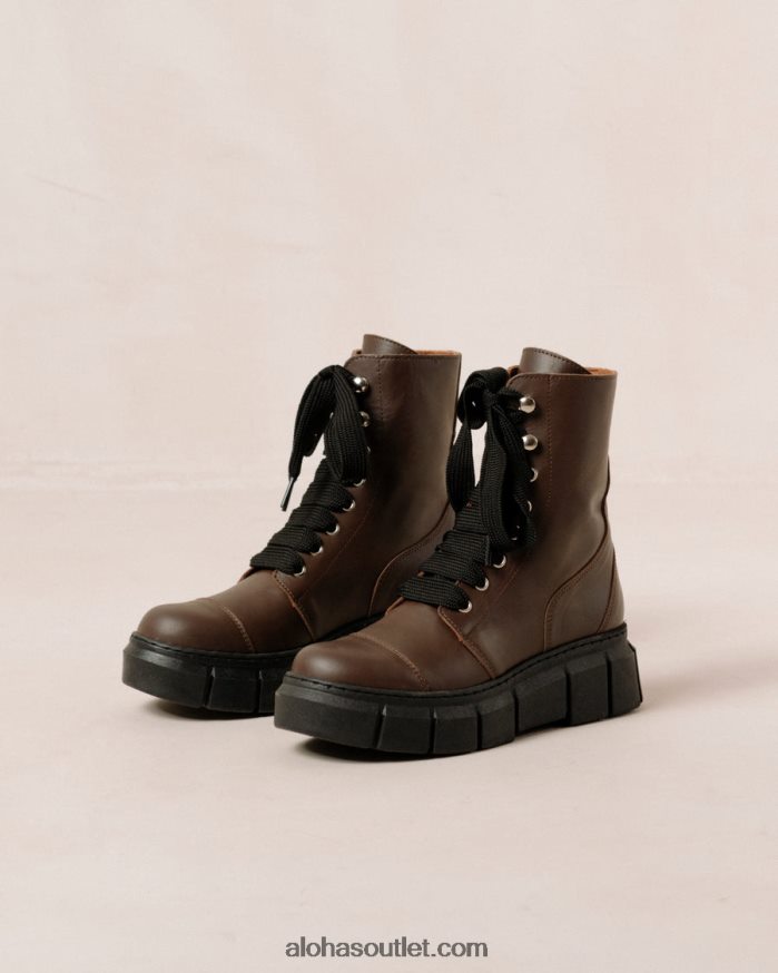 mulheres can can - botas de couro marrom Alohas 4P88ZX281 marrom café