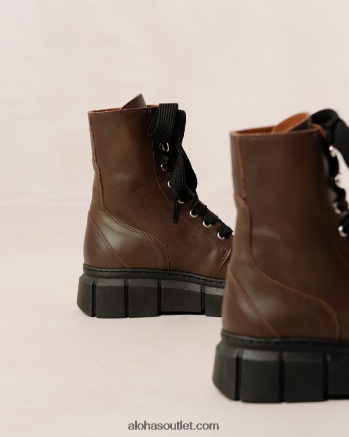 mulheres can can - botas de couro marrom Alohas 4P88ZX281 marrom café
