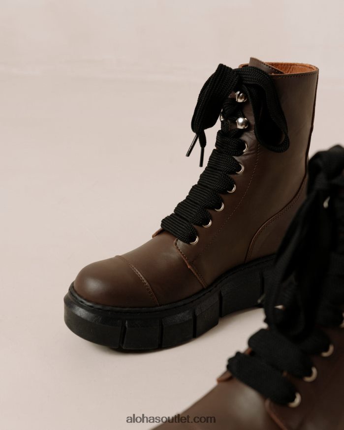 mulheres can can - botas de couro marrom Alohas 4P88ZX281 marrom café