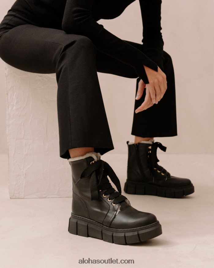mulheres can can - botas de couro preto Alohas 4P88ZX58 preto