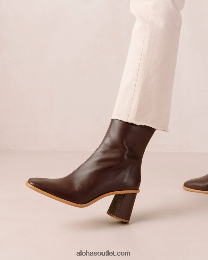 mulheres capa oeste - botas de couro marrom Alohas 4P88ZX462 marrom café