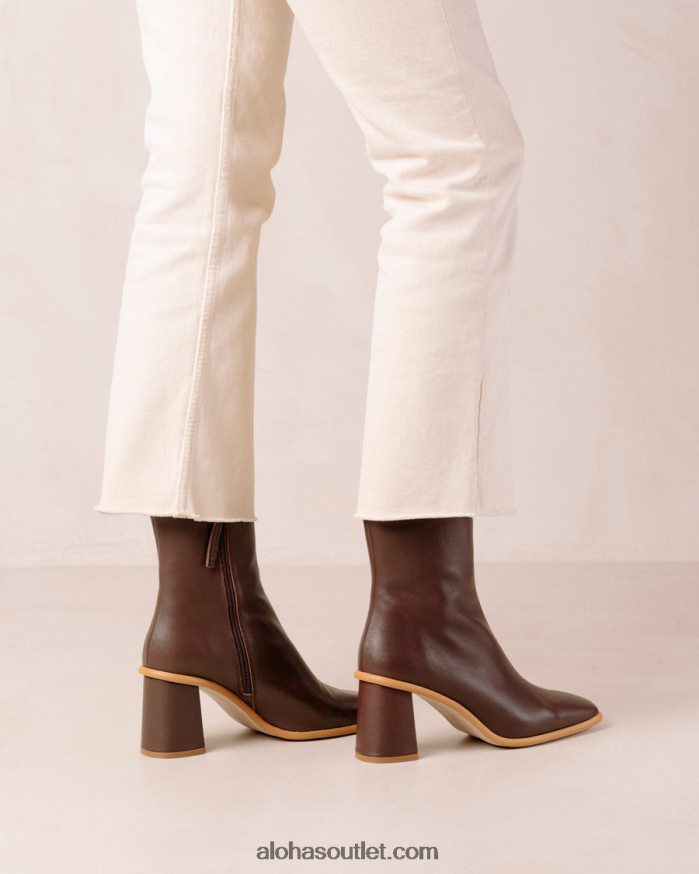 mulheres capa oeste - botas de couro marrom Alohas 4P88ZX462 marrom café
