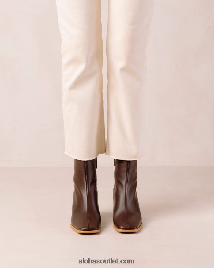 mulheres capa oeste - botas de couro marrom Alohas 4P88ZX462 marrom café