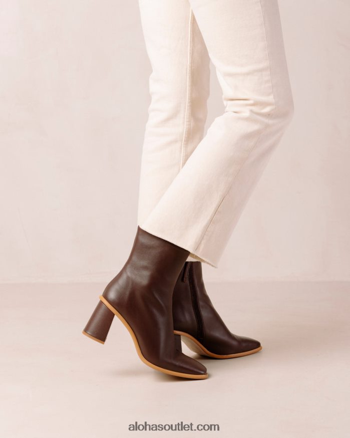 mulheres capa oeste - botas de couro marrom Alohas 4P88ZX462 marrom café