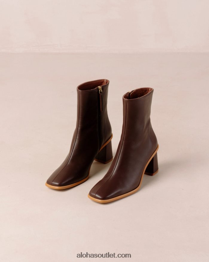 mulheres capa oeste - botas de couro marrom Alohas 4P88ZX462 marrom café