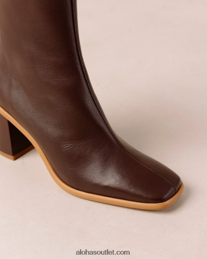 mulheres capa oeste - botas de couro marrom Alohas 4P88ZX462 marrom café
