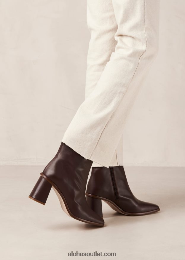 mulheres capa oeste - botas de couro vermelho Alohas 4P88ZX344 vinho do cabo bordô